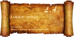 Lukács Arvid névjegykártya